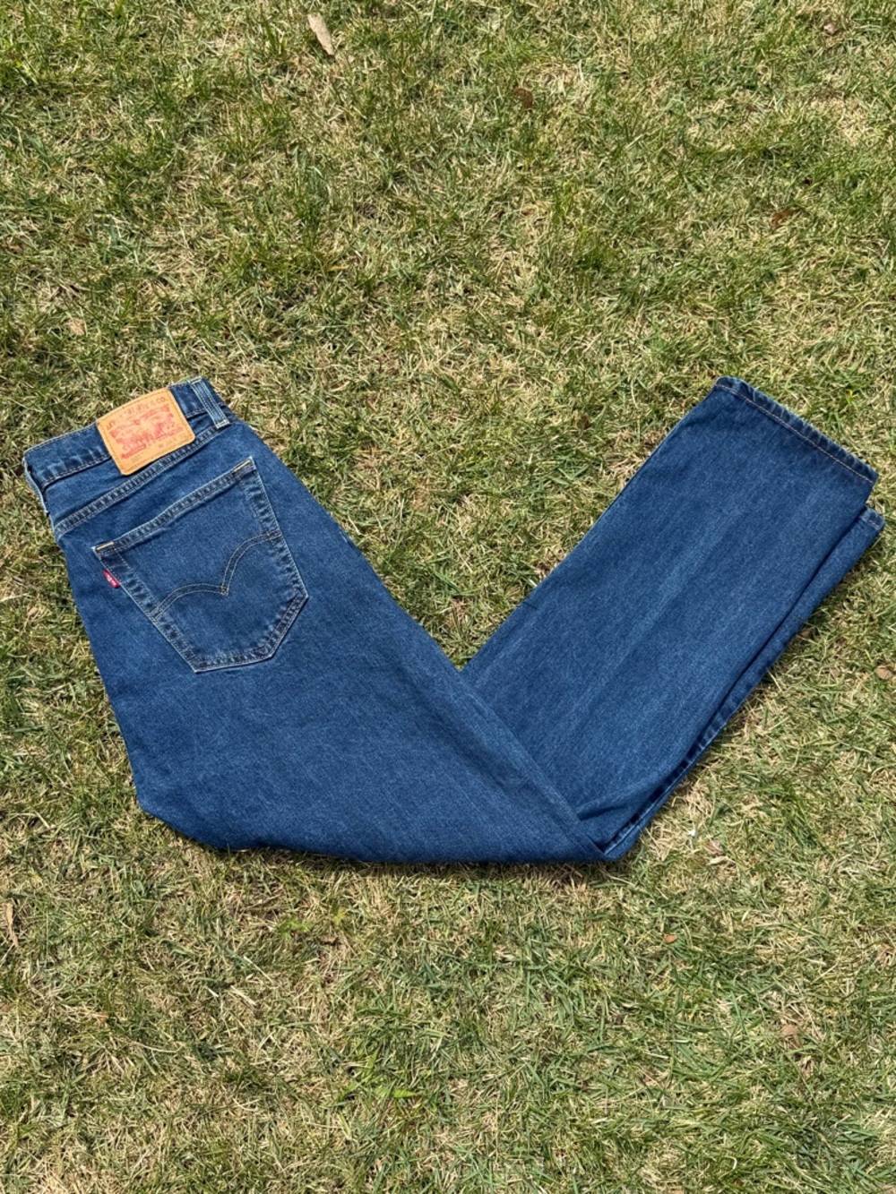 Levi's Men's Straight Jeans in Deep Blue Denim